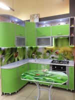 Кухня мдф и итальянский пластик зеленая
